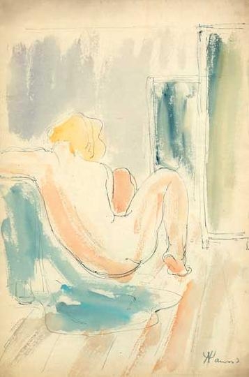 Ámos Imre (1907-1944) Nude female back