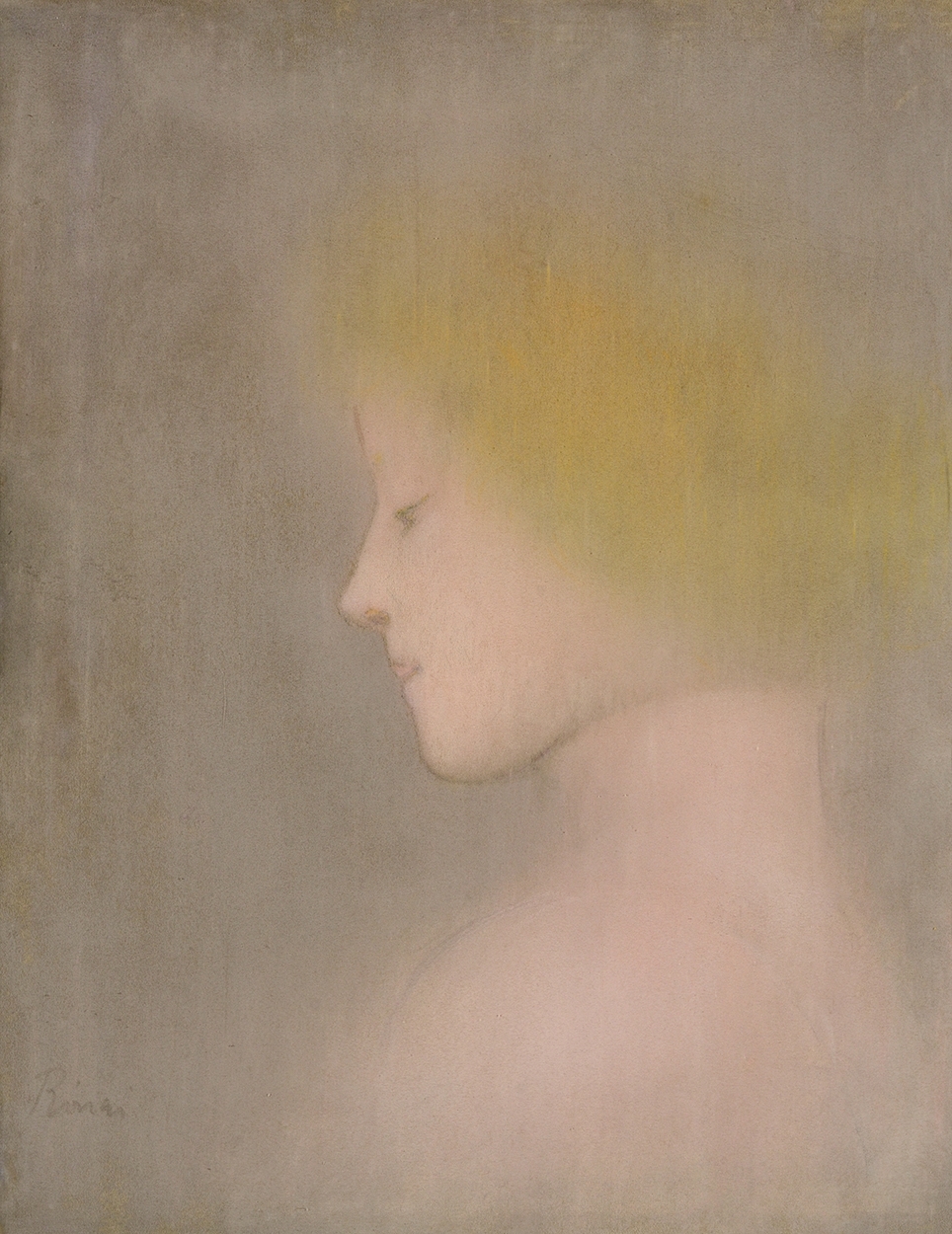 Rippl-Rónai József (1861-1927) Lány profilban (Vöröshajú nő), 1891 körül