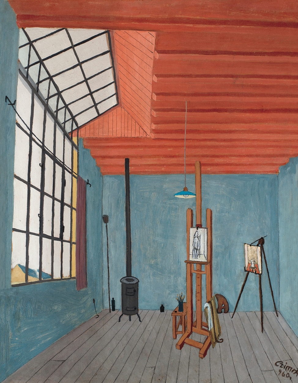 Czimra Gyula (1901-1966) Atelier, (Atelier in Barbizon), 1960