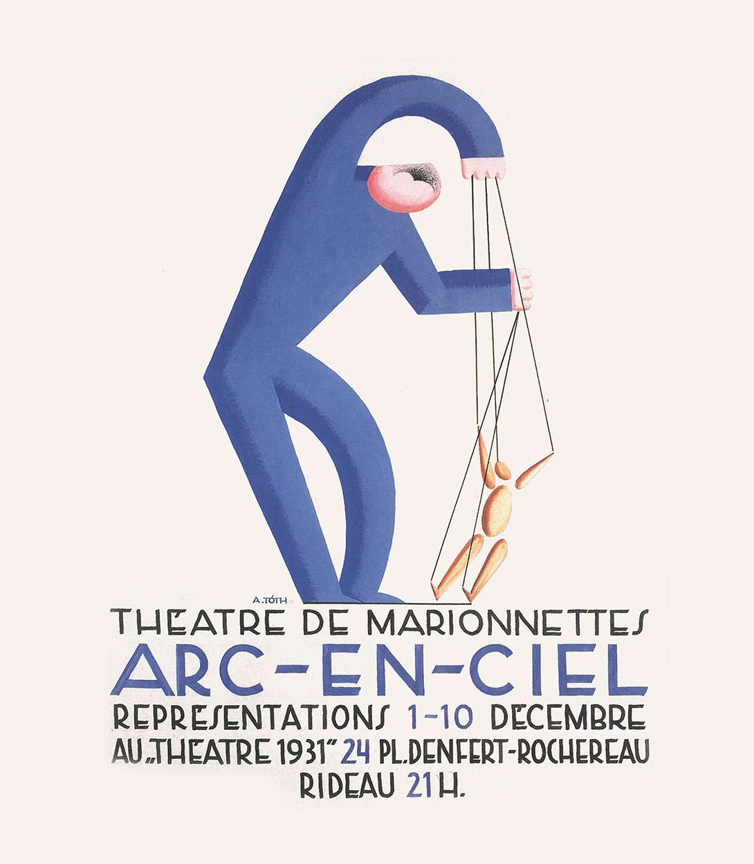 A. Tóth Sándor (1904-1980) The Poster of Arc-en-Ciel (Rainbow) Marionette Company, 1930