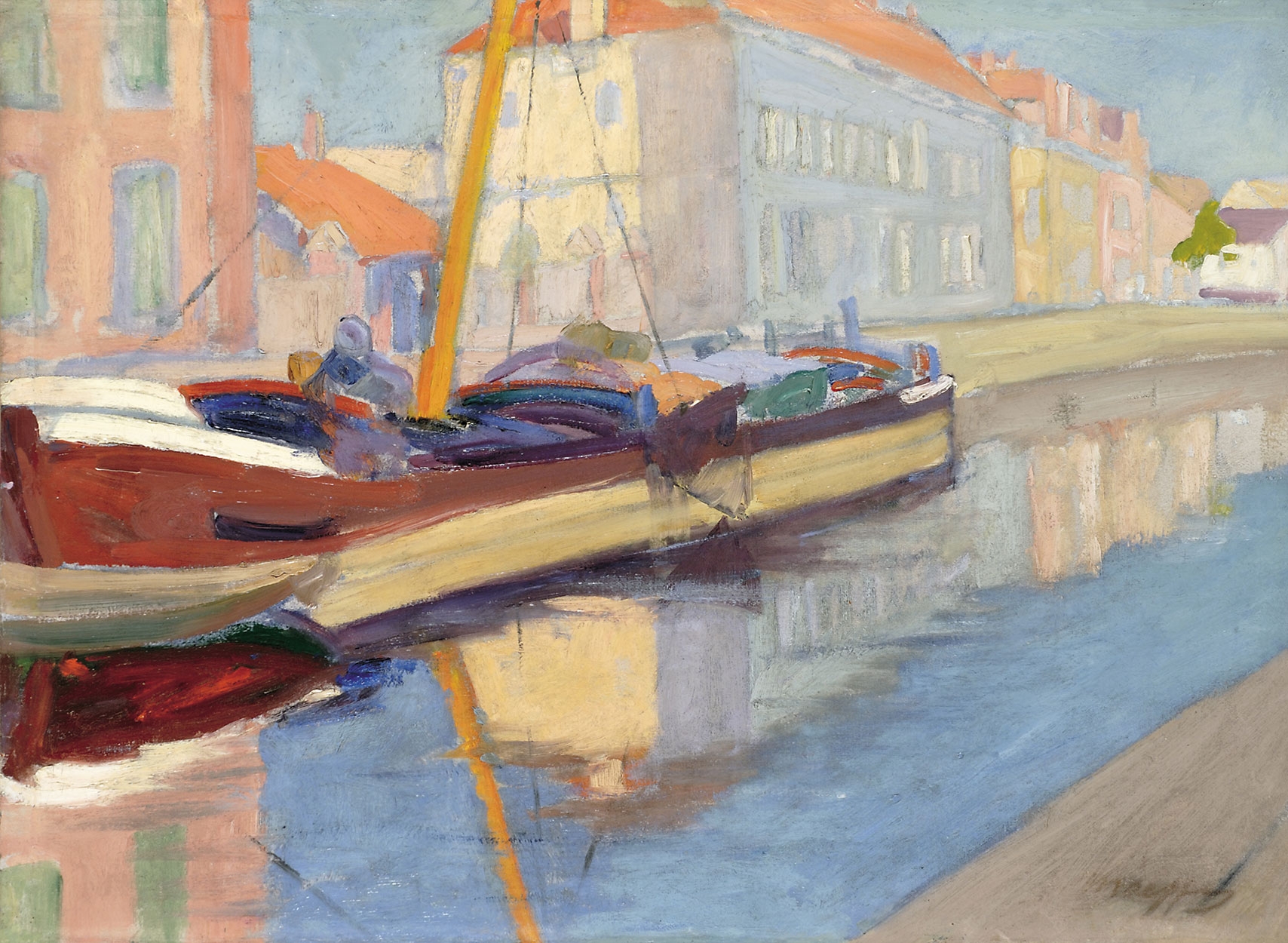 Márffy Ödön (1878-1959) Boats in Bruges (Ship), around 1906