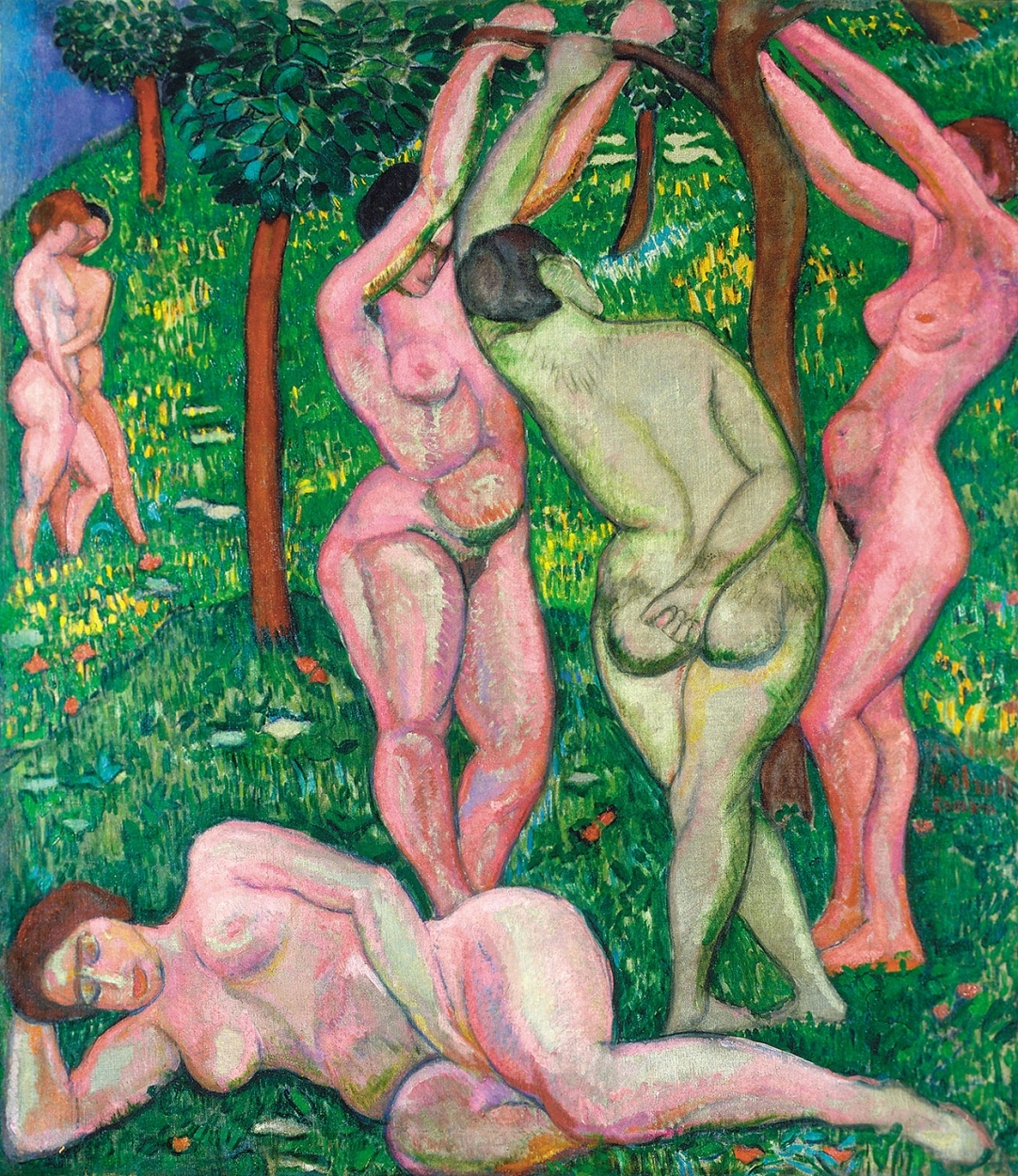 Perlrott-Csaba Vilmos (1880-1955) Nudes Outdoors, 1907-1909