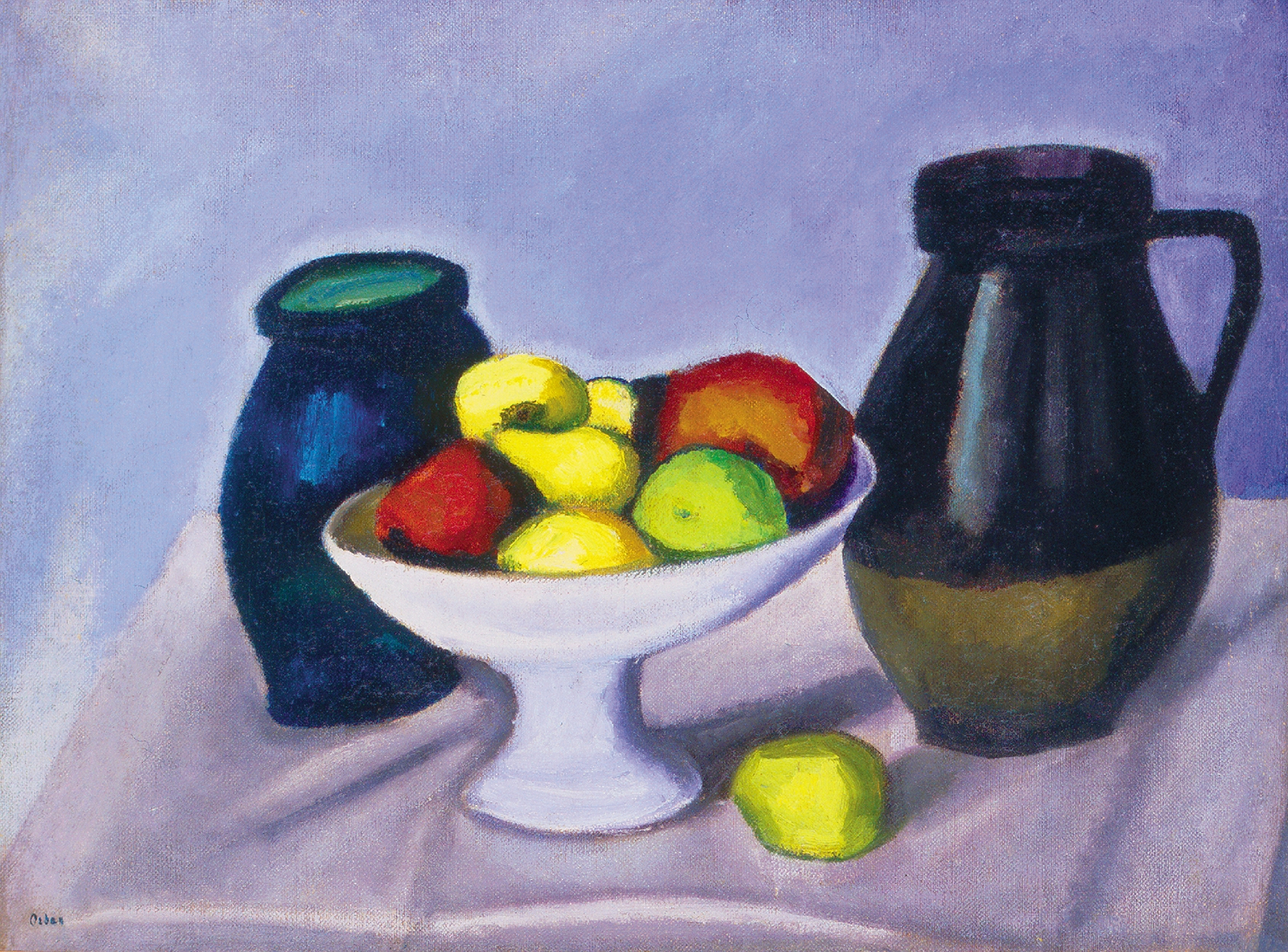 Orbán Dezső (1884-1987) Still-life with pears and apples