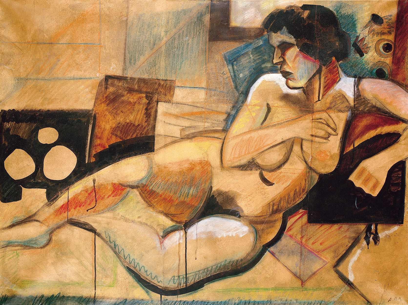 Réth Alfréd (1884-1966) Large Cubist Nude, 1912