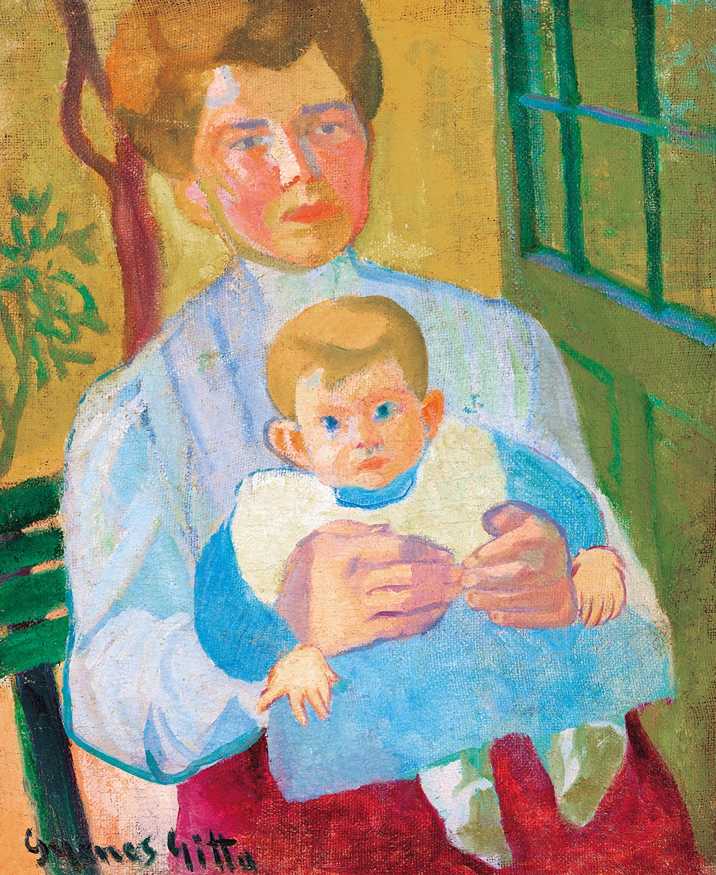 Gyenes Gitta (1888-1960) Anya gyermekével, 1910-es évek eleje