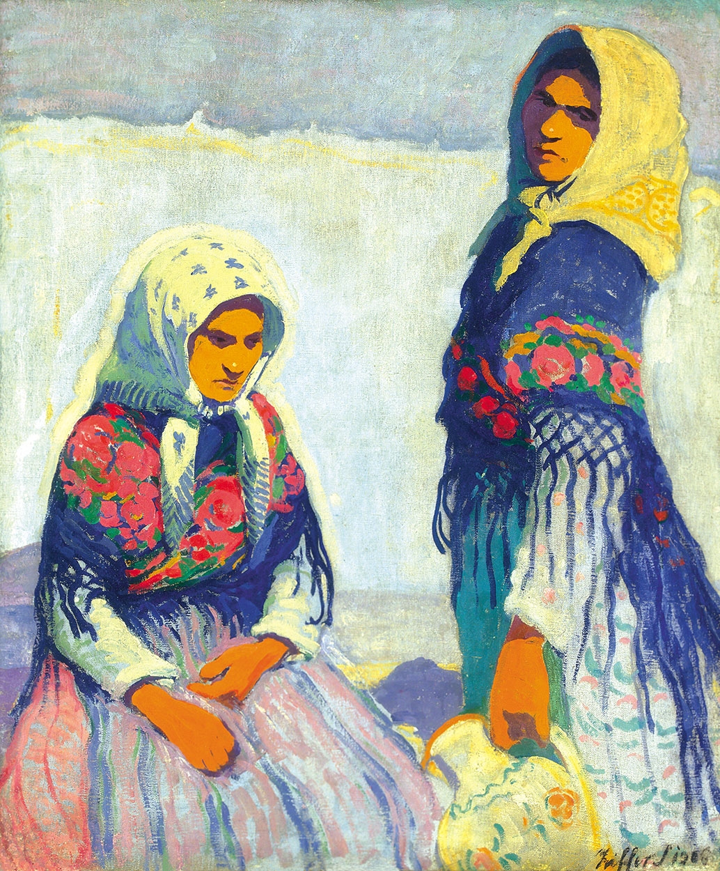 Ziffer Sándor (1880-1962) Women wearing national dress, 1906