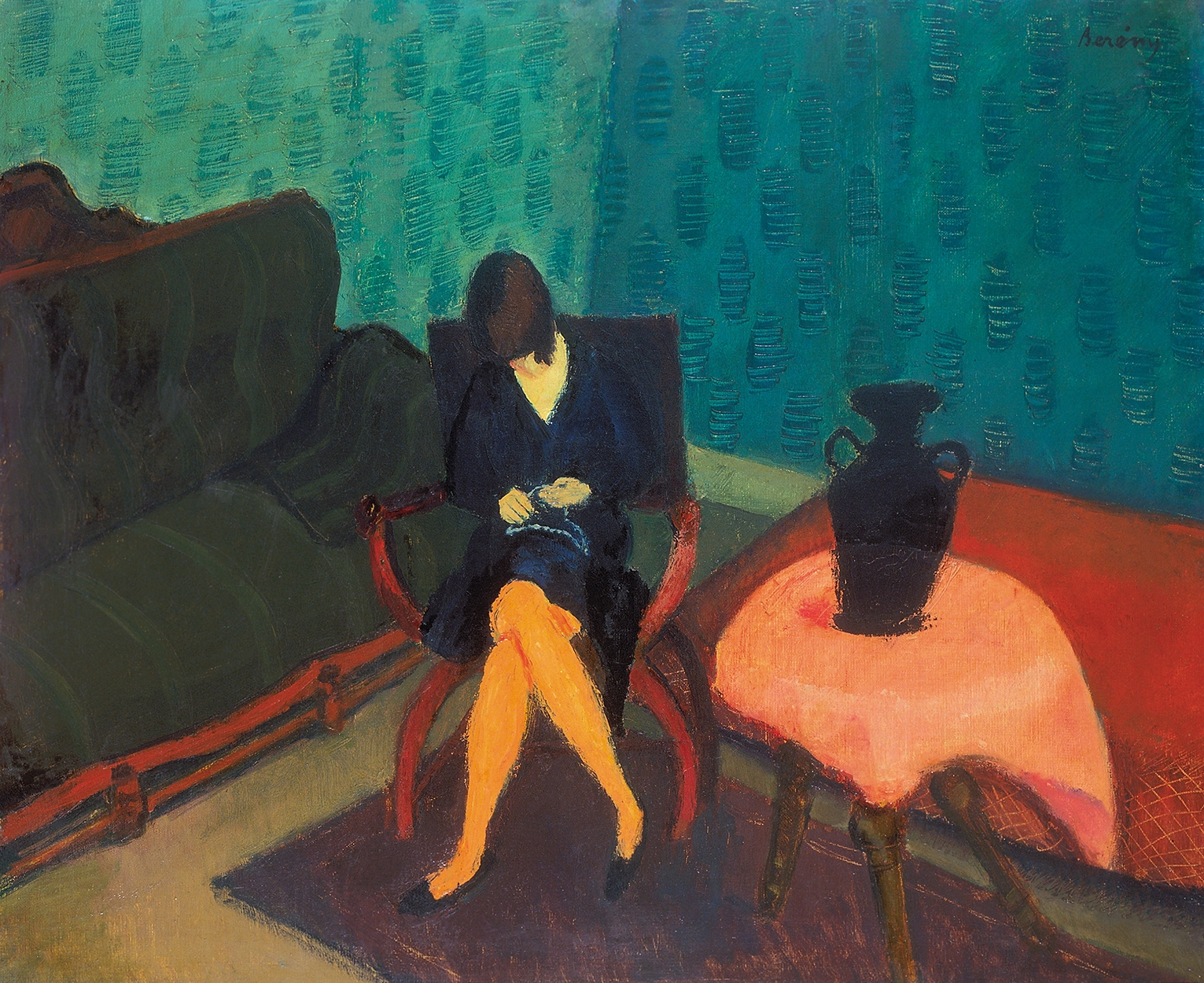 Berény Róbert (1887-1953) Woman in Green Room, 1927