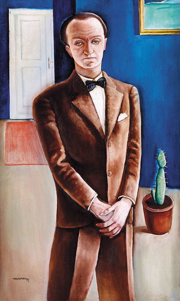 Rauscher György 1902 - 1930 Öltönyös férfi kaktusszal, 1928 körül