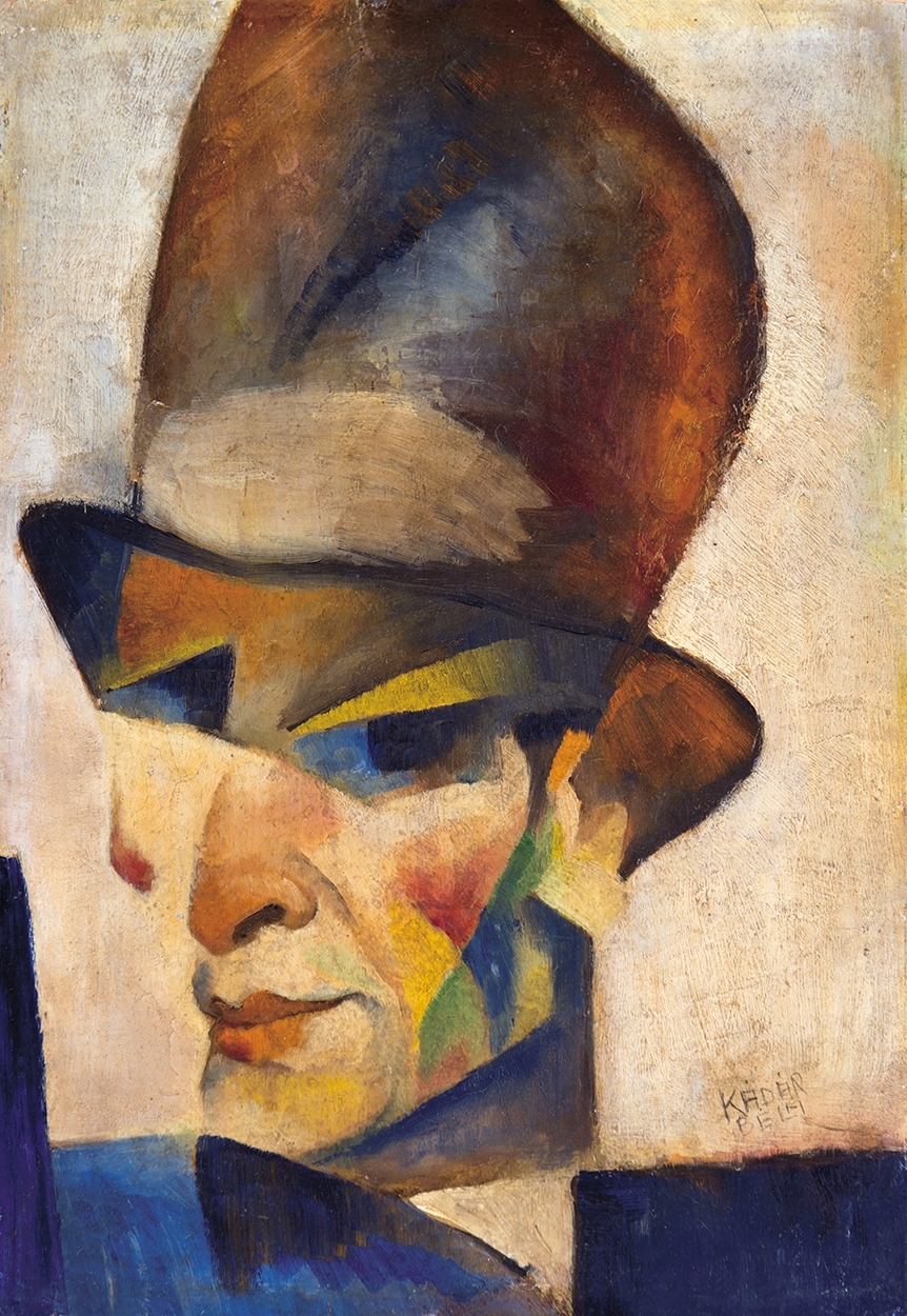Kádár Béla (1877-1956) Kalapos önarckép, 1921 körül