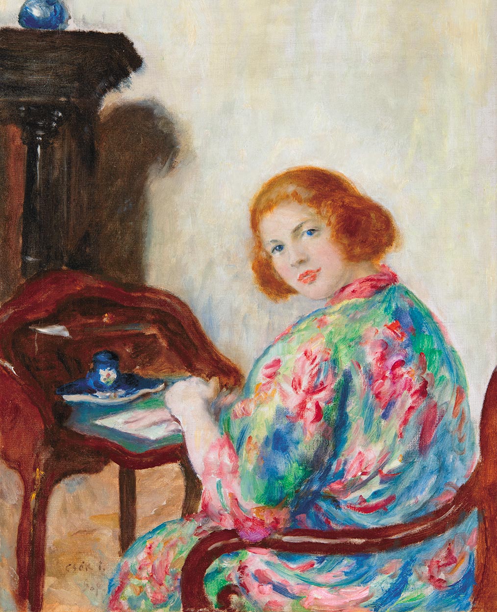 Csók István (1865-1961) Nő íróasztalnál