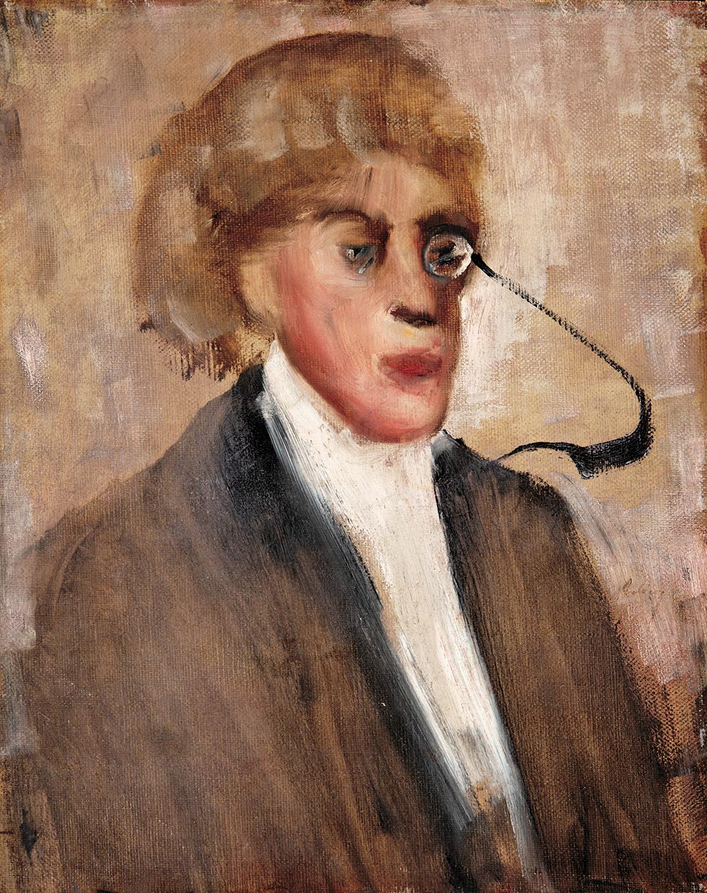 Gulácsy Lajos (1882-1932) Portrait of a Man with Monocle