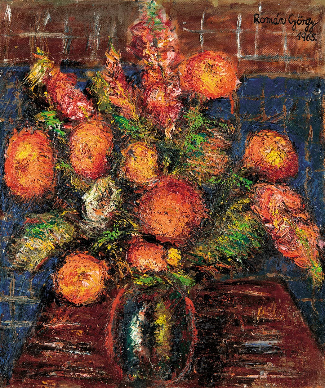 Román György (1903-1981) Still-life with Flowers, 1965