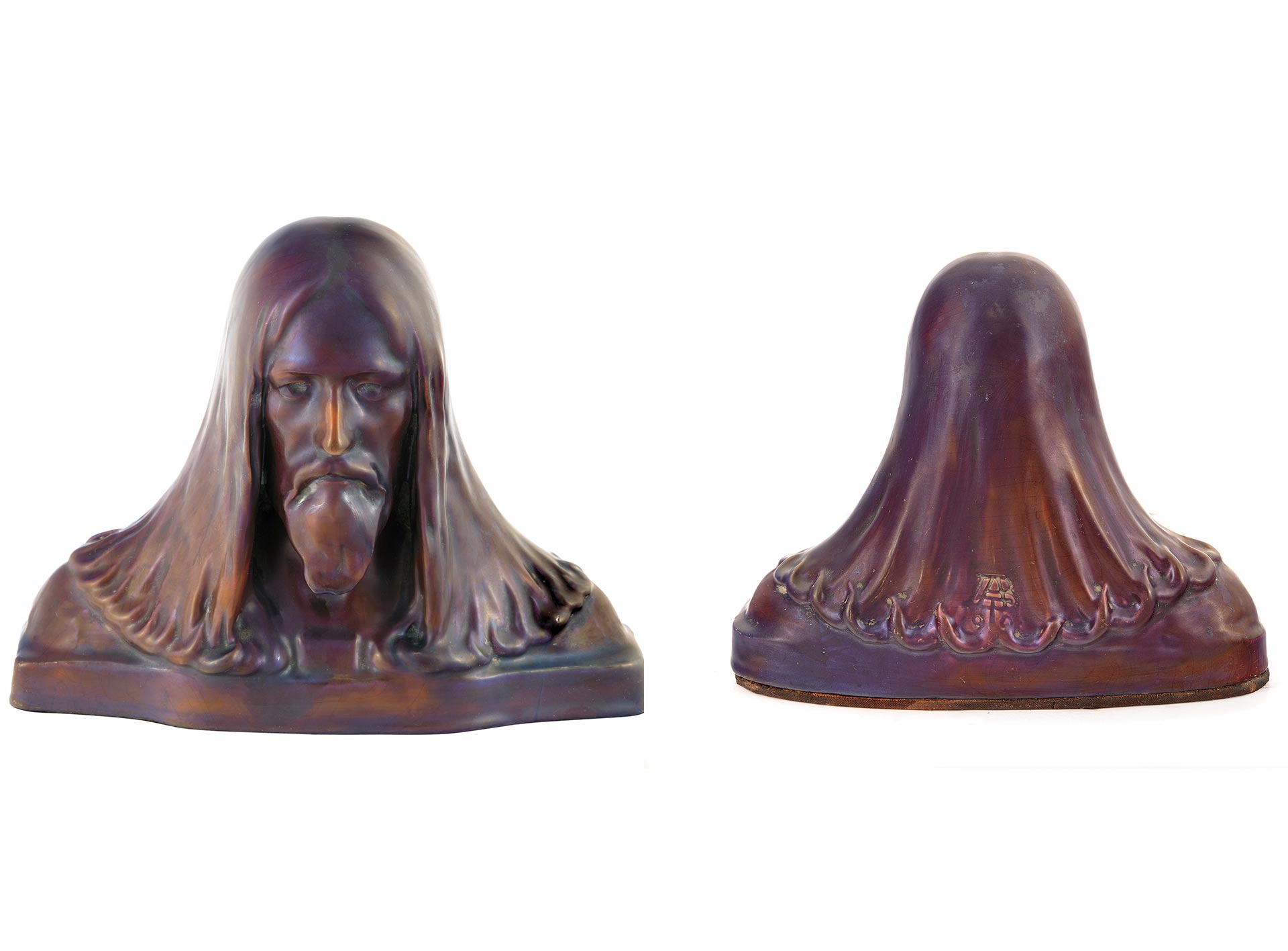 Zsolnay Statuette, Head of Christ, Zsolnay, 1899