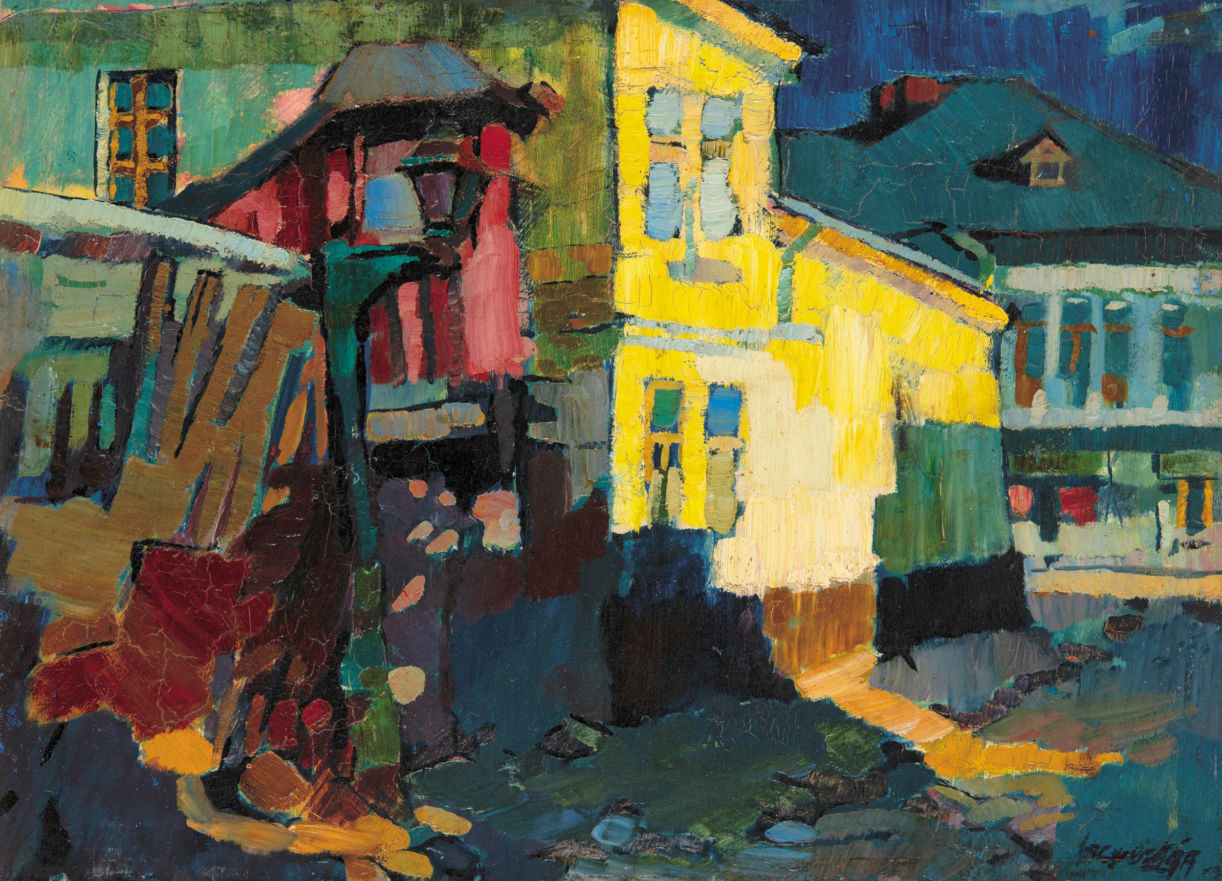Nagy Oszkár (1883-1965) Napsütéses utca
