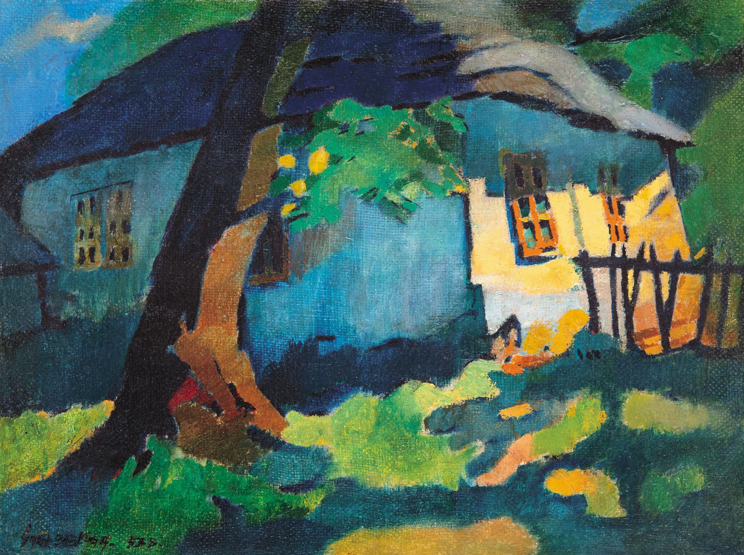 Nagy Oszkár (1883-1965) Napsütötte ház, 1938