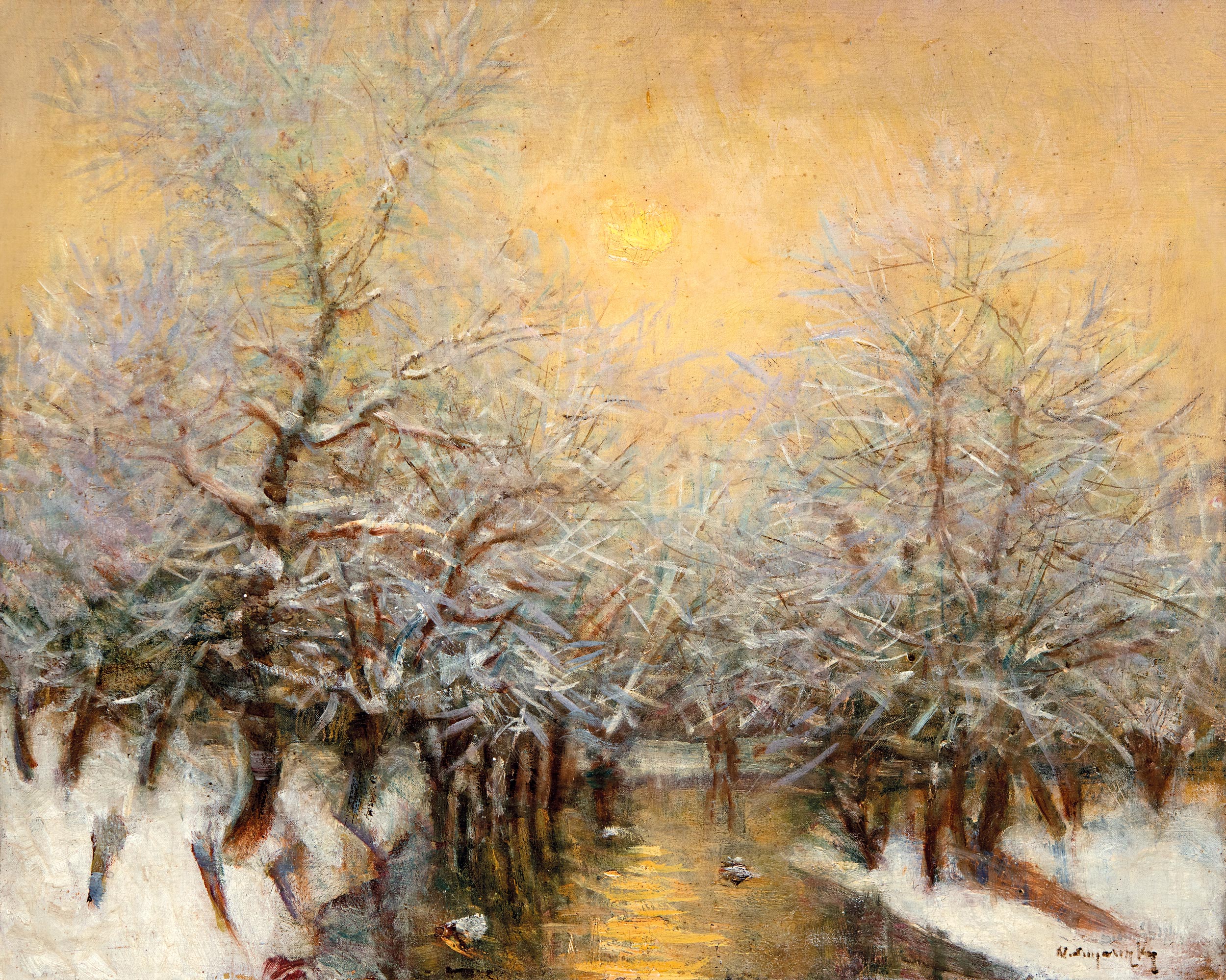 Mednyánszky László (1852-1919) Winter Sunshine
