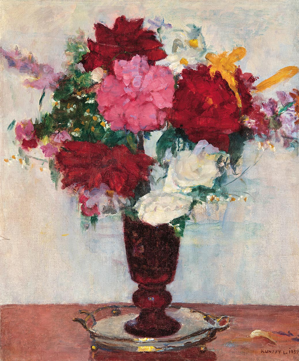 Kunffy Lajos (1869-1962) Virágcsendélet, 1939