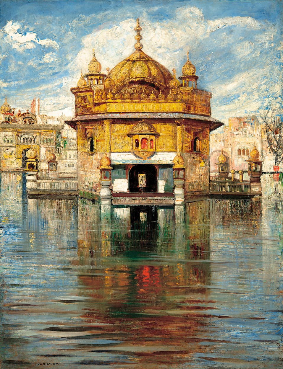 Tornai Gyula (1851-1928) Golden Temple in Amritsar, 1905-1906
