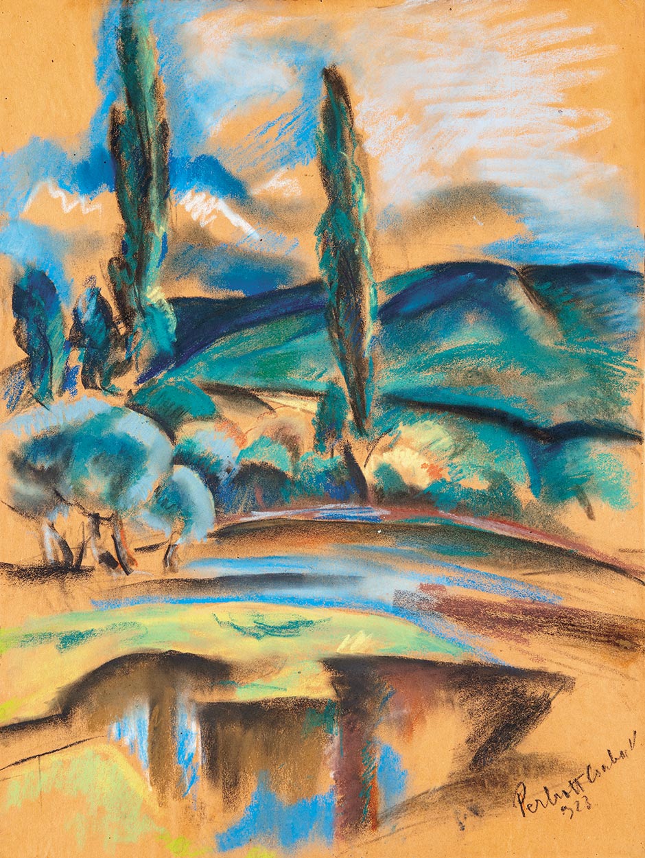 Perlrott-Csaba Vilmos (1880-1955) Hilly Landscape, 1923