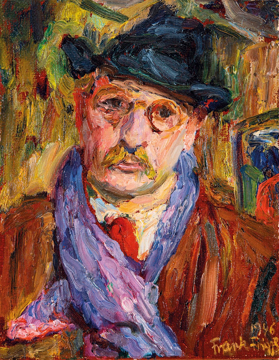 Frank Frigyes (1890-1976) Self-portrait with Hat, 1946