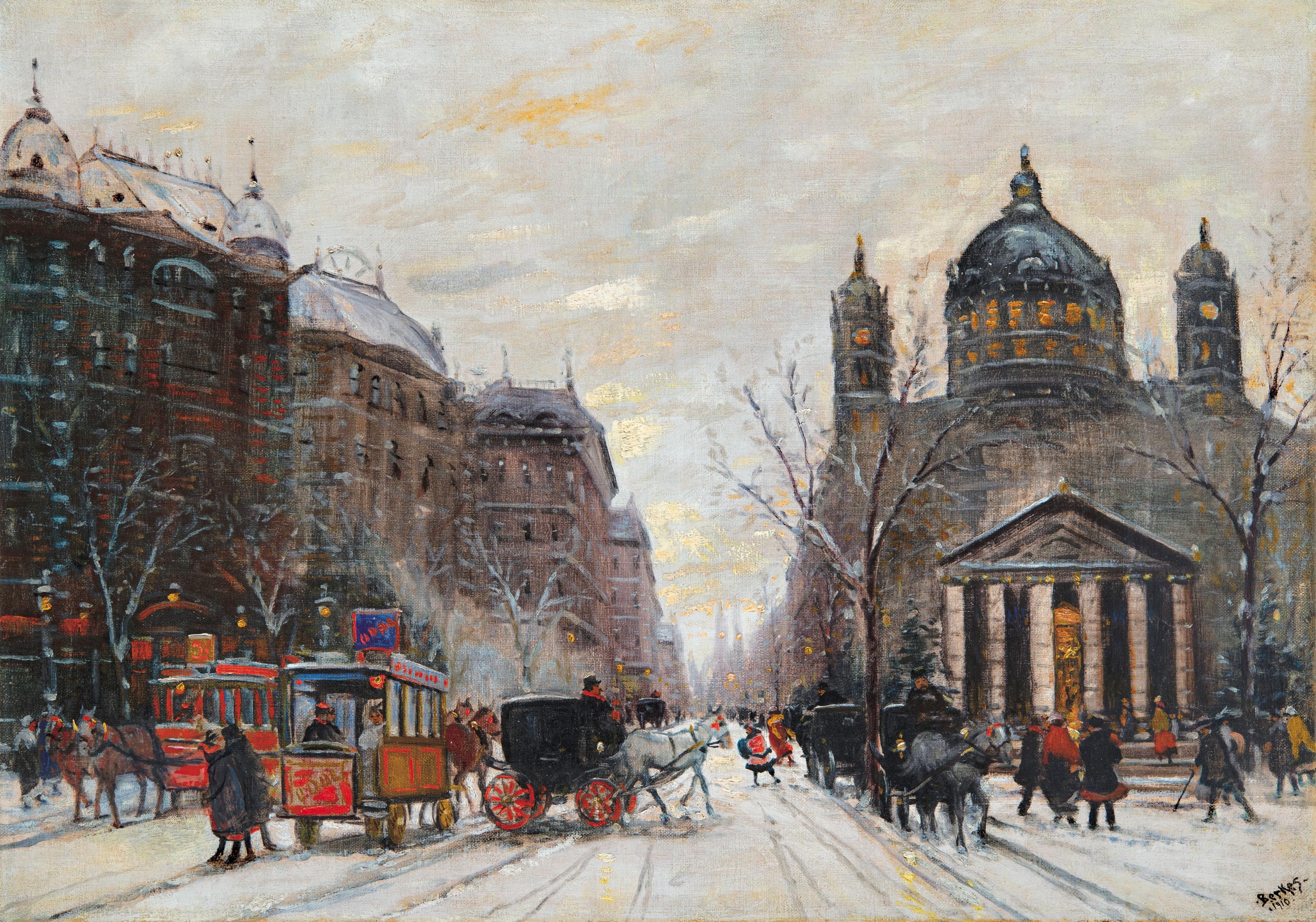 Berkes Antal (1874-1938) City at Winter, 1910