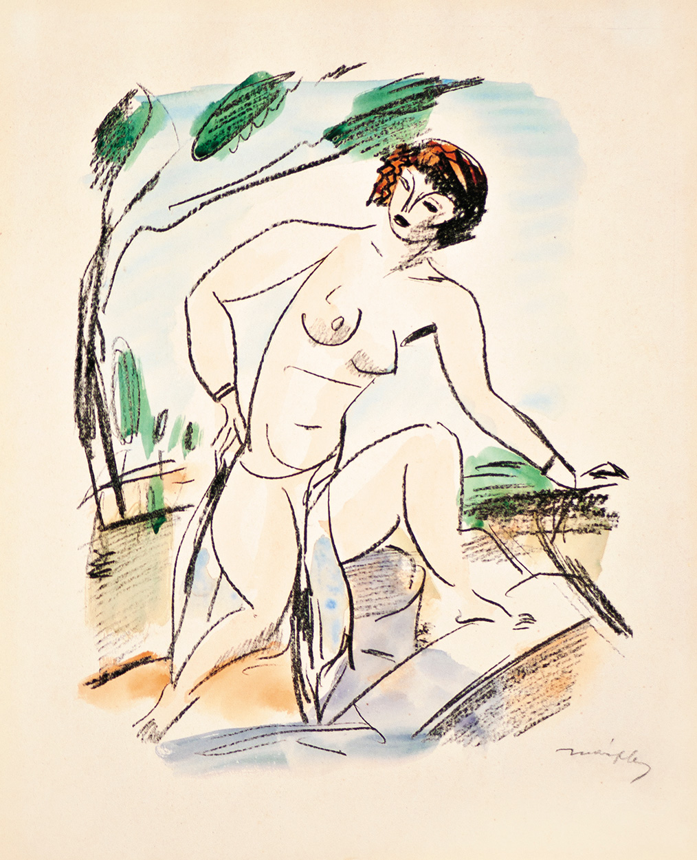 Márffy Ödön (1878-1959) Bathing Woman, 1926