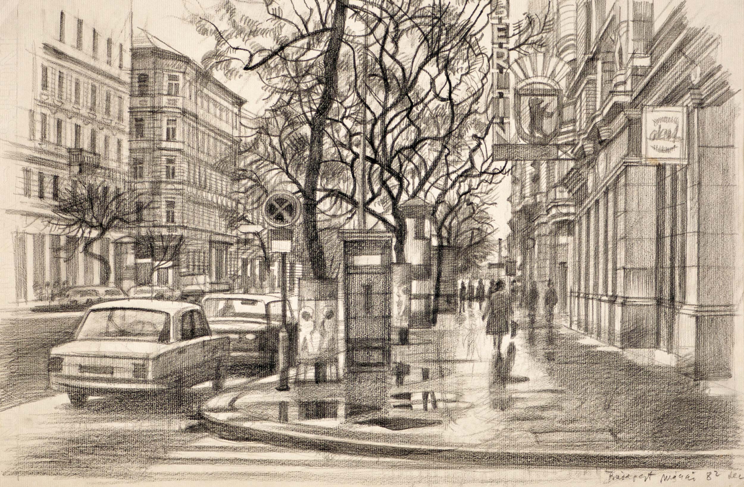 Mácsai István (1922-2005) Street in Budapest, 1982