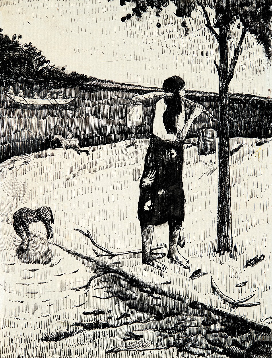 Czimra Gyula (1901-1966) Water-bearers (Hommage à Paul Gaugin), 1928