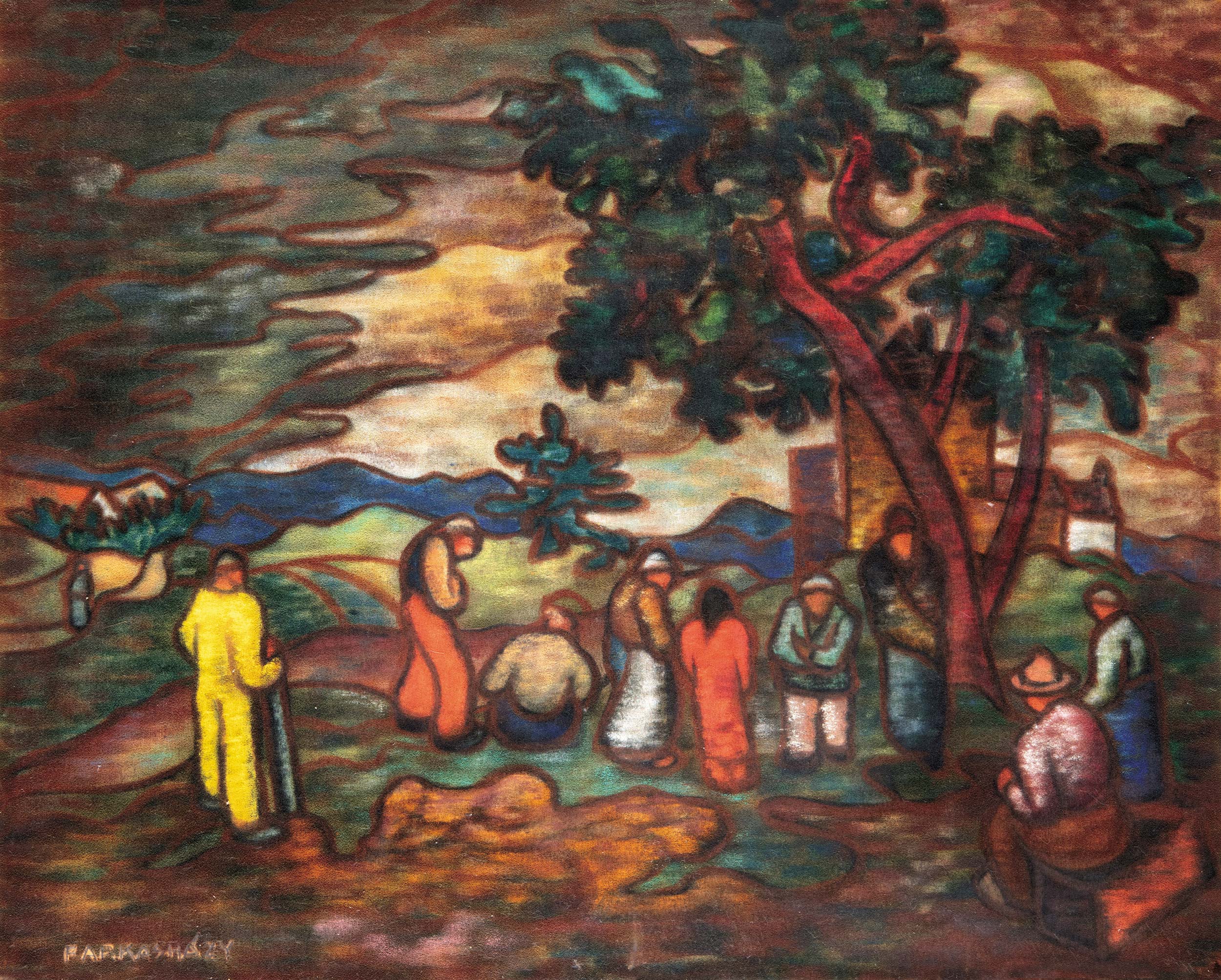 Farkasházy Miklós (1895-1964) Figurák egy fa alatt, 1935