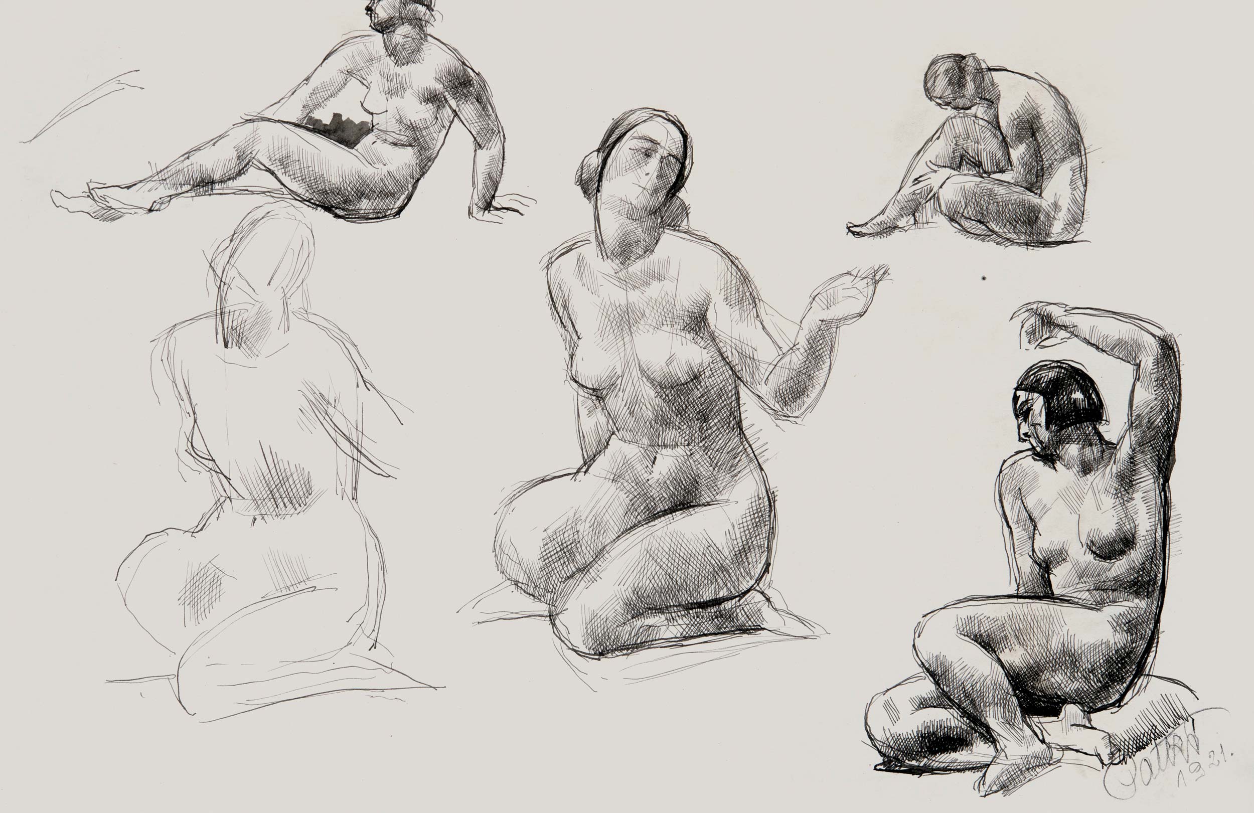 Patkó Károly (1895-1941) Study of a Female Nude, first half of the 1920s