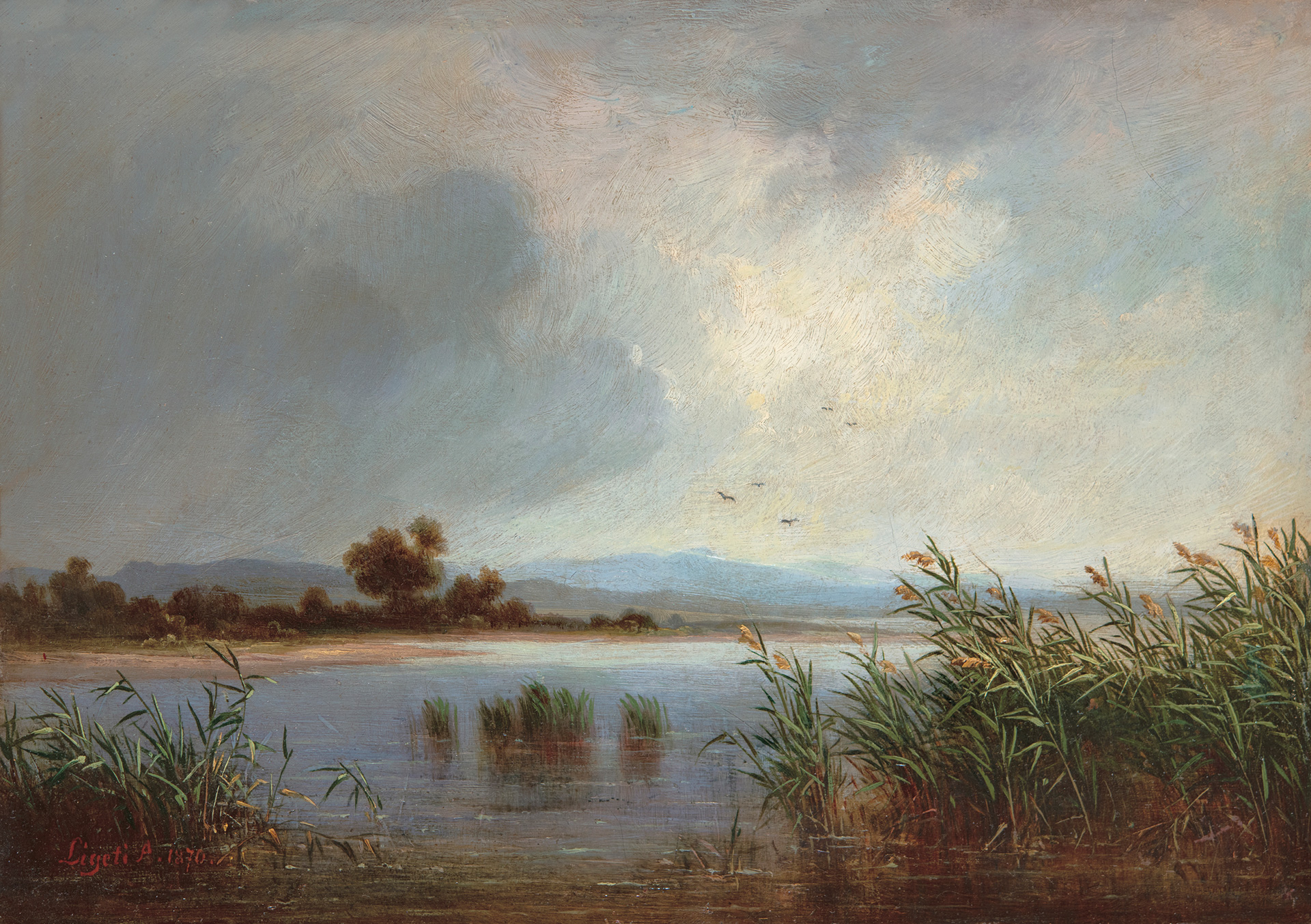 Ligeti Antal (1823-1890) Bodrogközi táj (Mocsaras táj), 1870