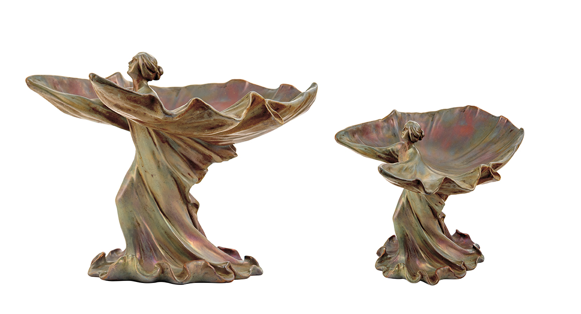 Zsolnay Ornamental Plate forming a Female figure, Zsolnay, 1900