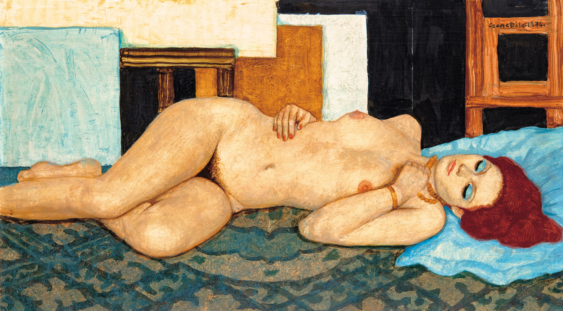 Czene Béla (1911-1999) Lying Nude, 1976