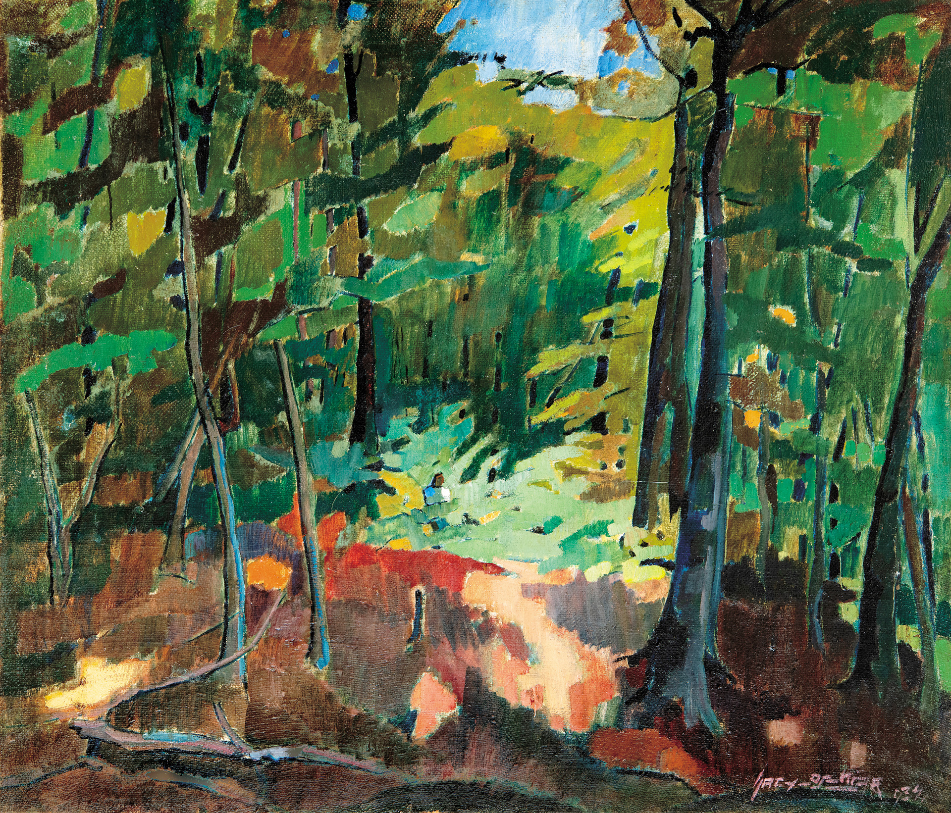 Nagy Oszkár (1883-1965) Forest with Clearing in Nagybánya (Baia Mare), 1934