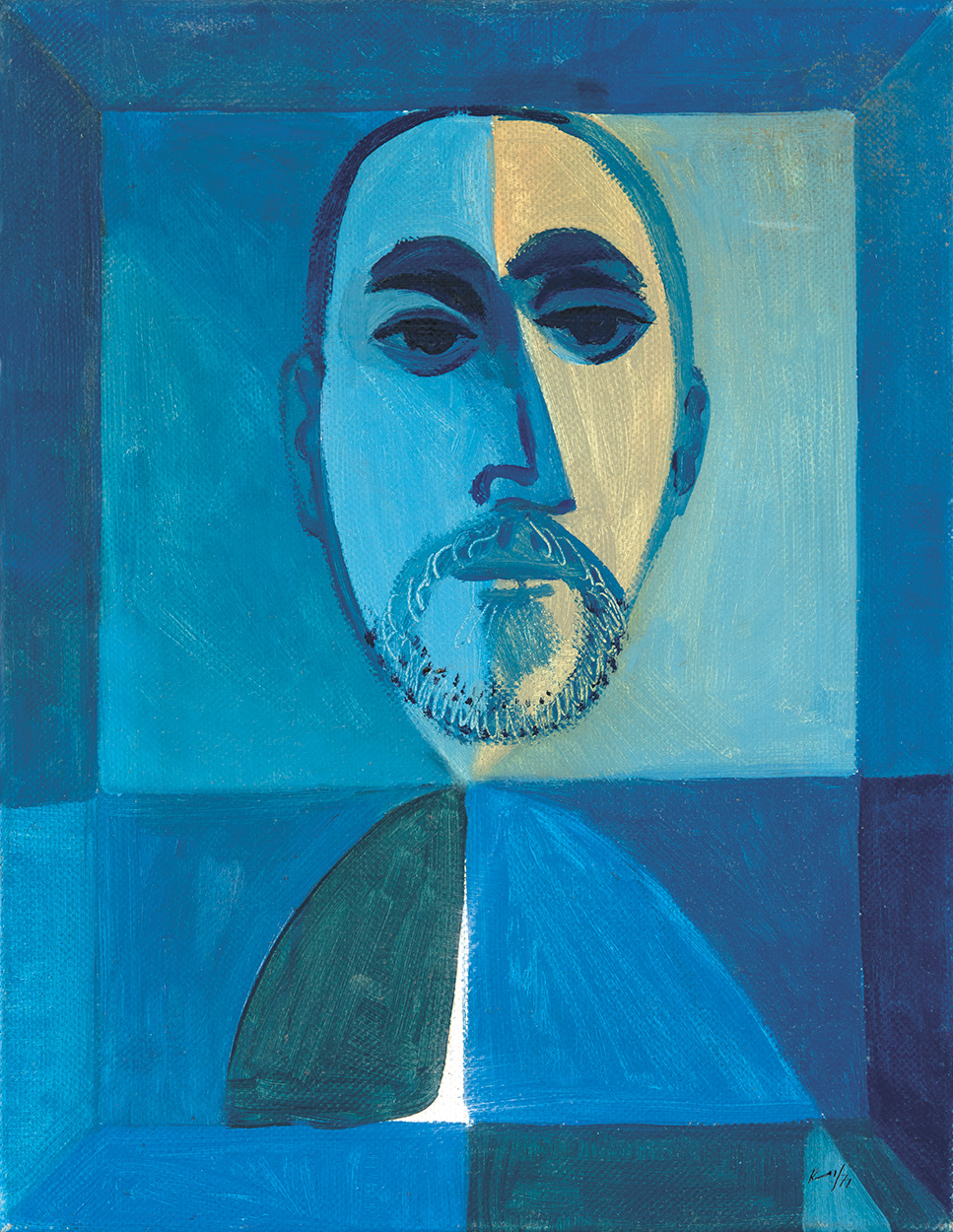Kass János (1927-2010) Kék fej, 1971