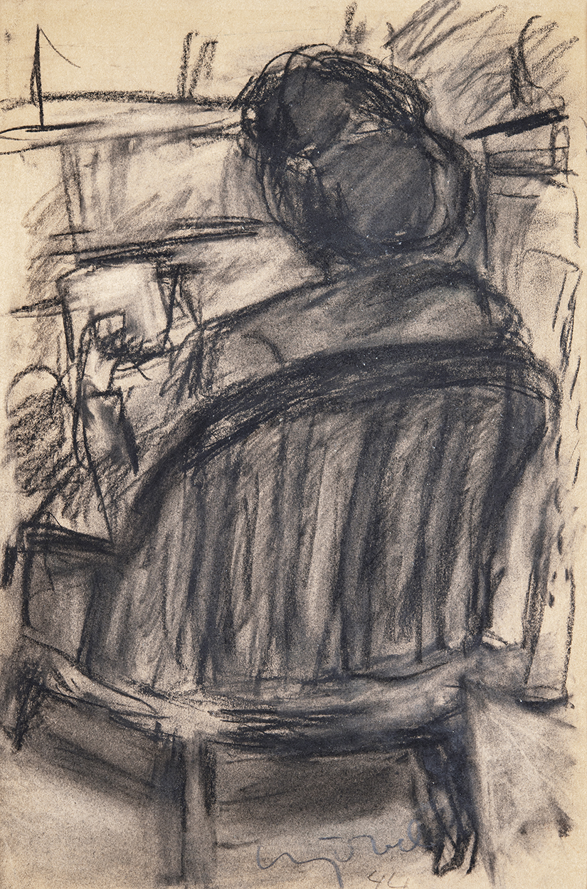 Czóbel Béla (1883-1976) Woman sitting, 1944