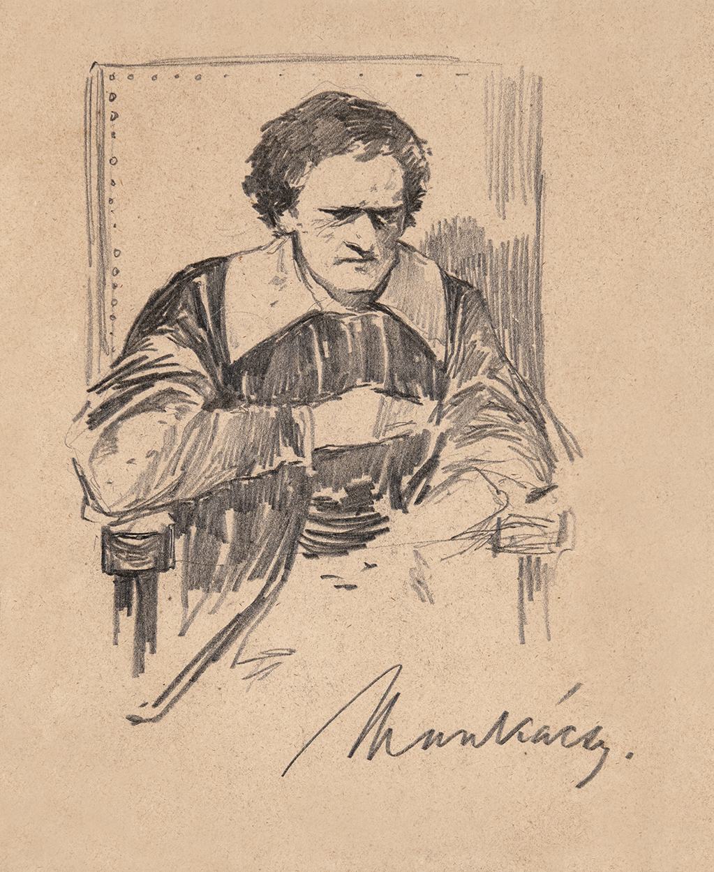 Munkácsy Mihály (1844-1900) Study for the work titled as Milton (Milton)