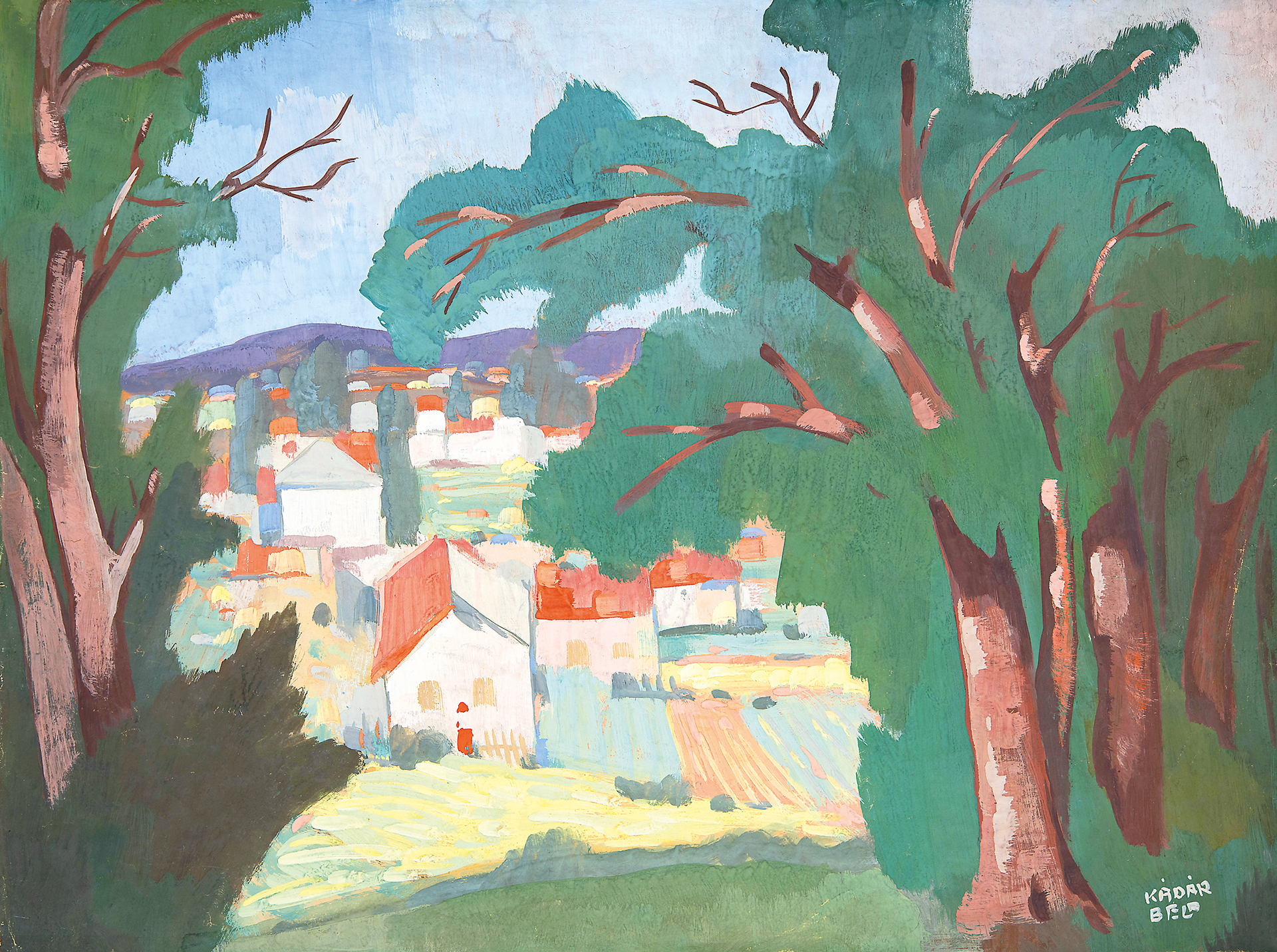 Kádár Béla (1877-1956) Landscape with Houses, around 1910