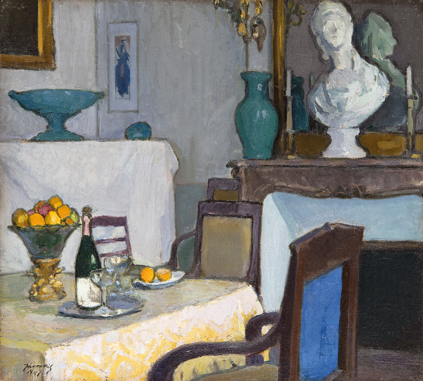 Jávor Pál (1880-1923) Parisian Interior (Grey Harmony), 1907