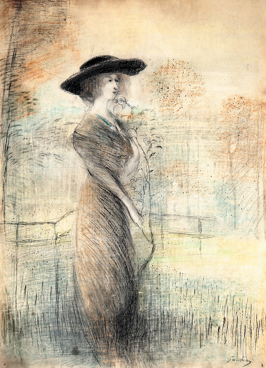 Gulácsy Lajos (1882-1932) Lady in a Hat, 1914