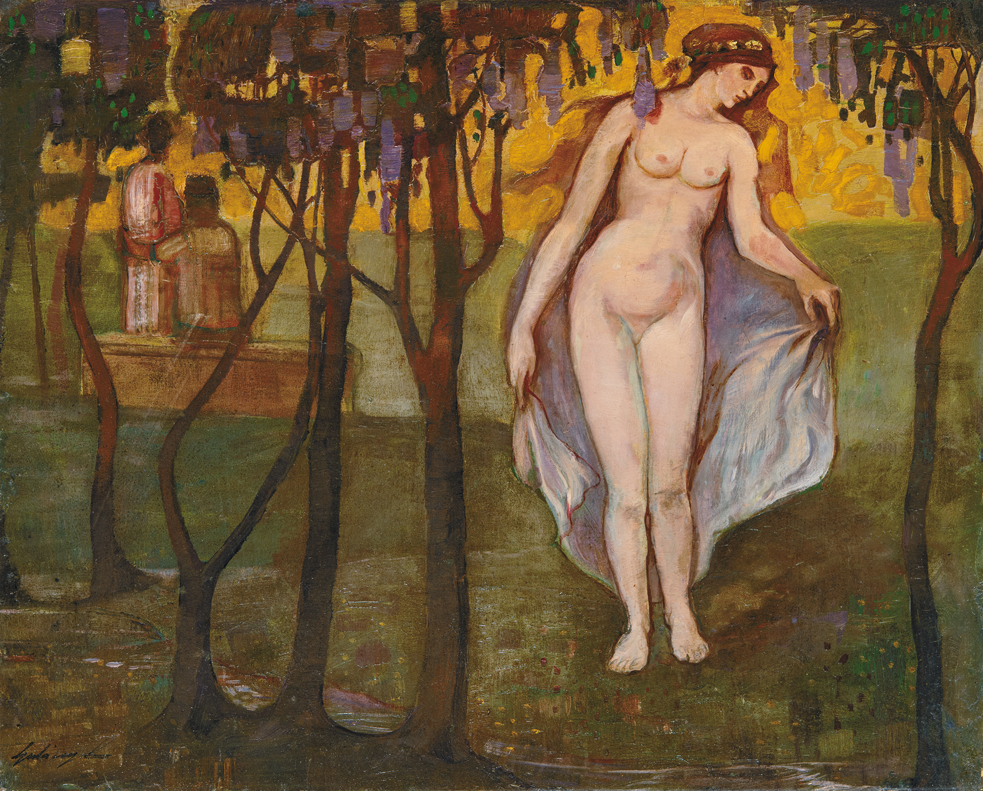 Gulácsy Lajos (1882-1932) Dew (Female Nude among the Trees), 1904-1905