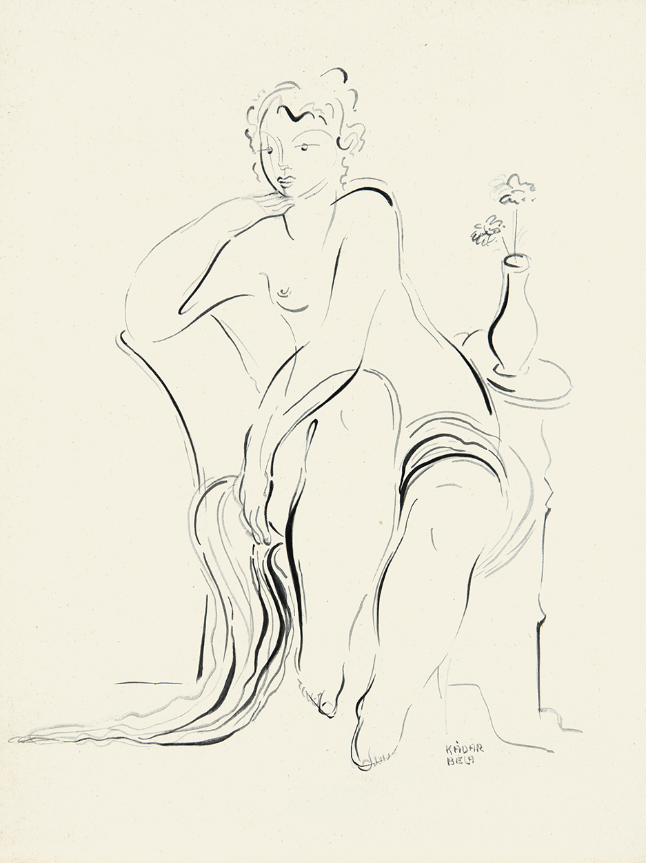 Kádár Béla (1877-1956) Nude with Veil