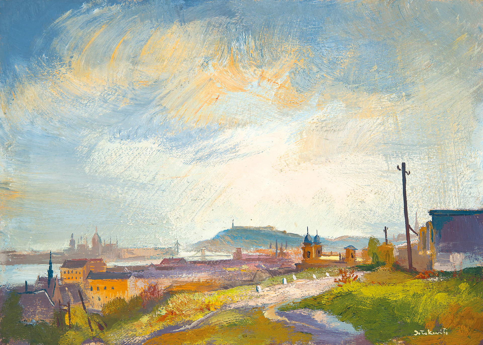Istókovits Kálmán (1898-1990) View of Budapest from the Rose Hill, 1956