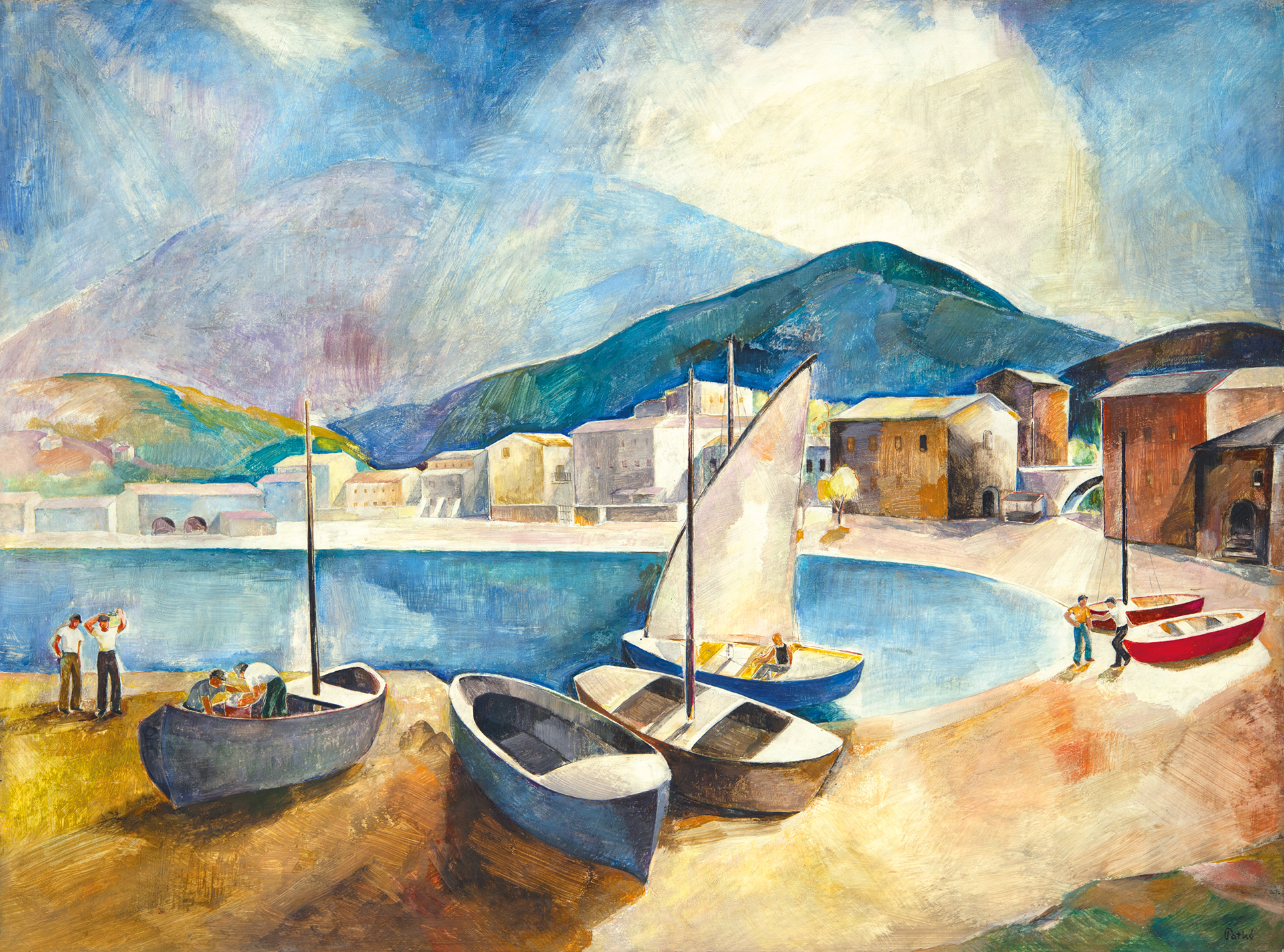 Patkó Károly (1895-1941) Lerici (Sailing Boats in Lerici), around 1929