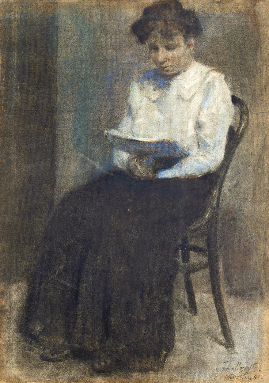 Hollósy Simon (1857-1918) Woman Reading, 1880