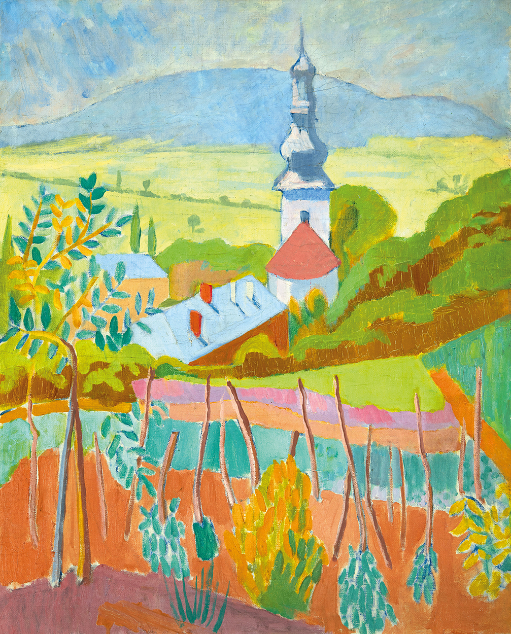 Fenyő György (1904-1978) View with Church Tower