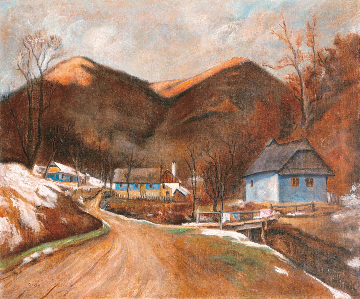 Krizsán János (1866-1948) Baia Mare in Winter