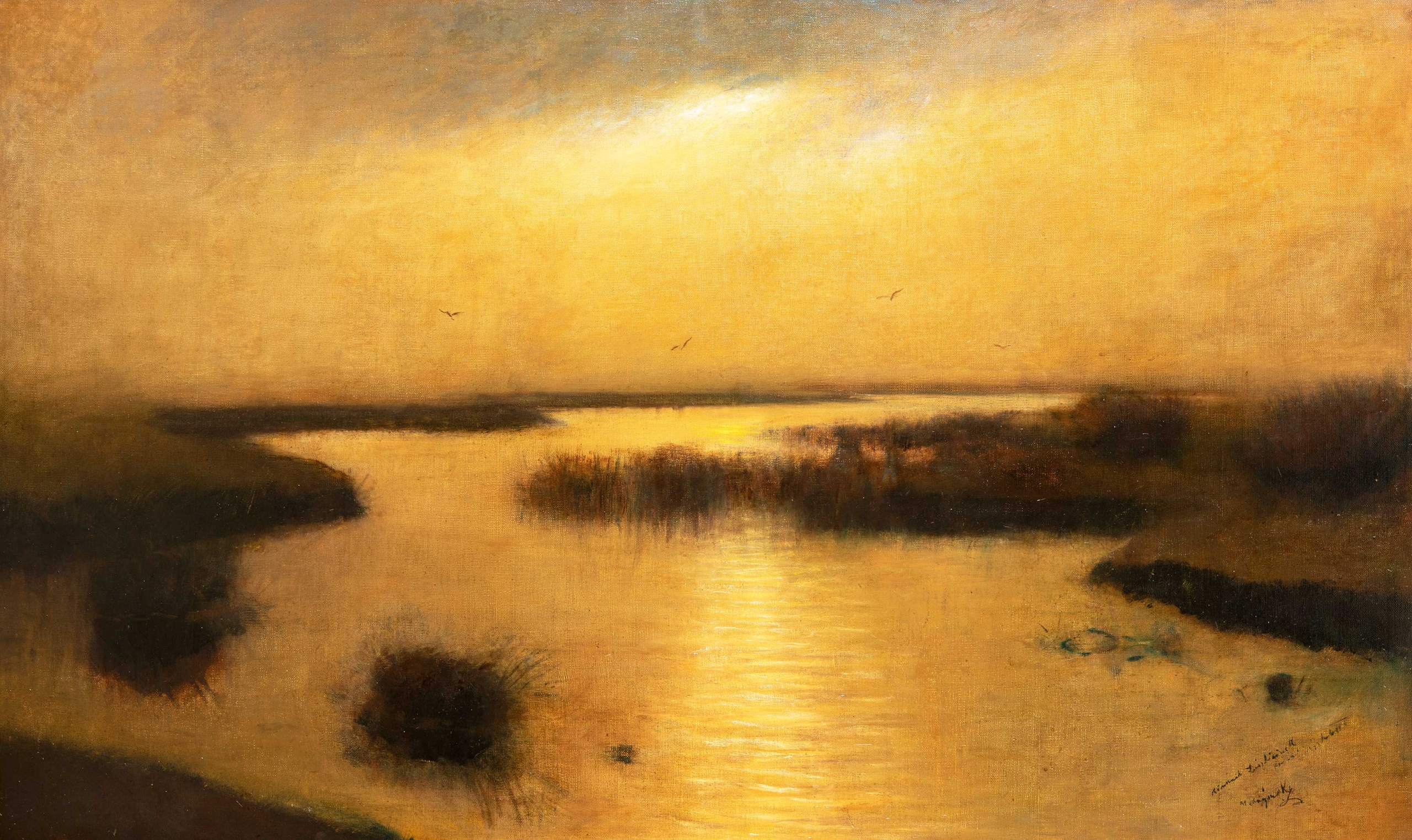 Mednyánszky László (1852-1919) Scene at Twilight