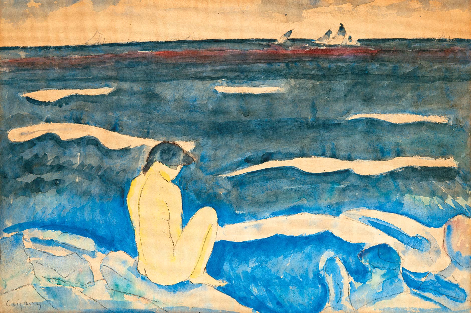 Czigány Dezső (1883-1938) Nude by the Sea, 1930s