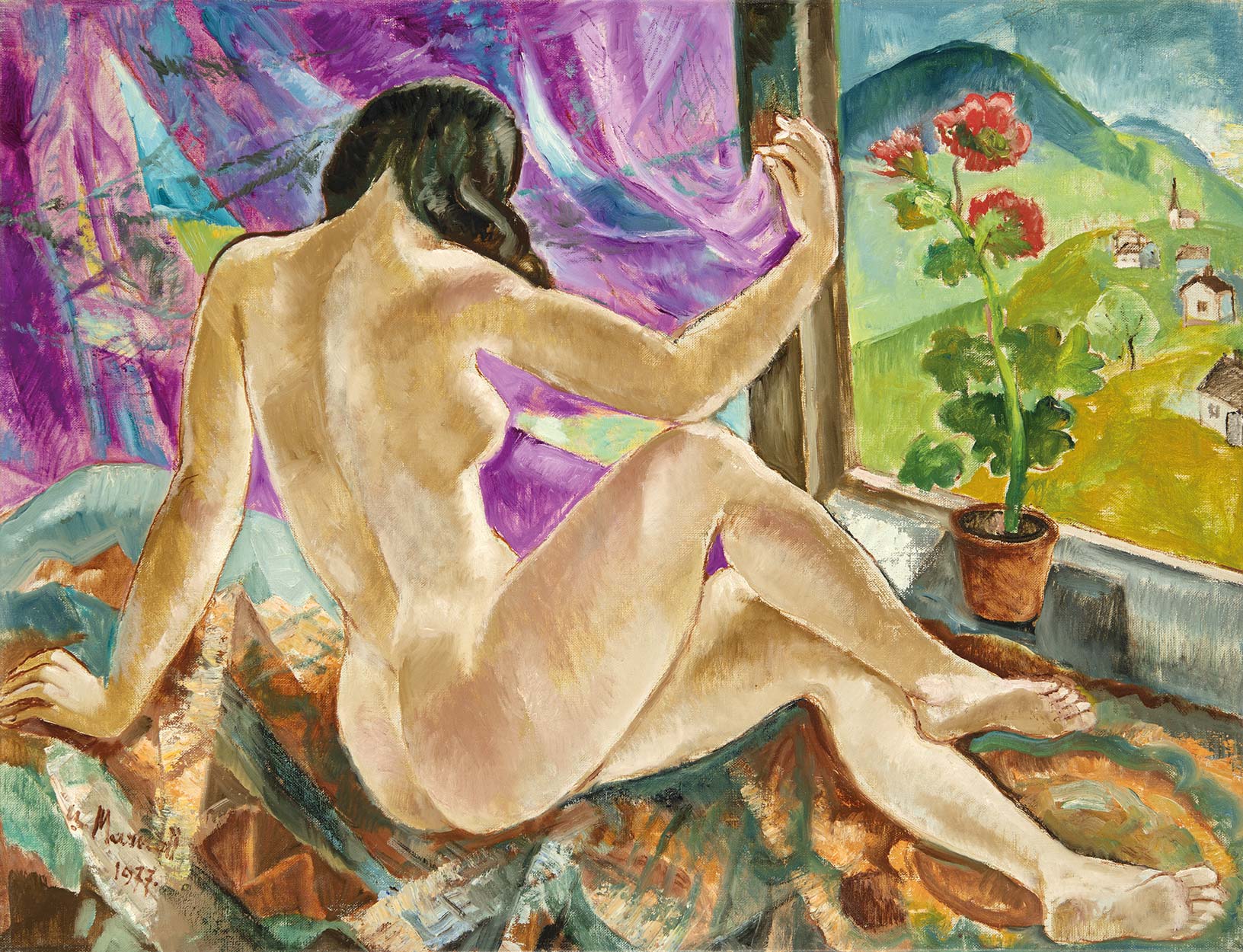 Marczell György (1897-1979) Nude in front of a Window, 1977
